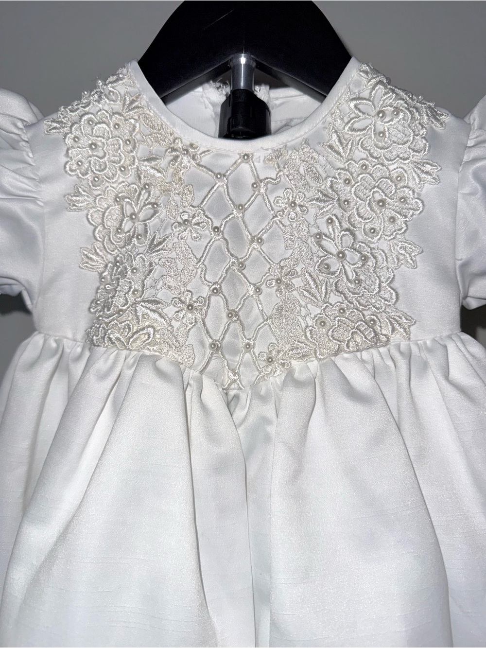 J.J. Anjorden white satin baptismal / christening gown, sz 18 mos, like new - Picture 4 of 10